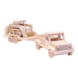 Wooden Toy Pickup Truck and Flatbed Trailer with Skidloader Set From AmishToyBox.com