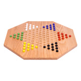 Hand-Painted Oak Wooden Chinese Checkers Board Game, 19" Wide From AmishToyBox.com