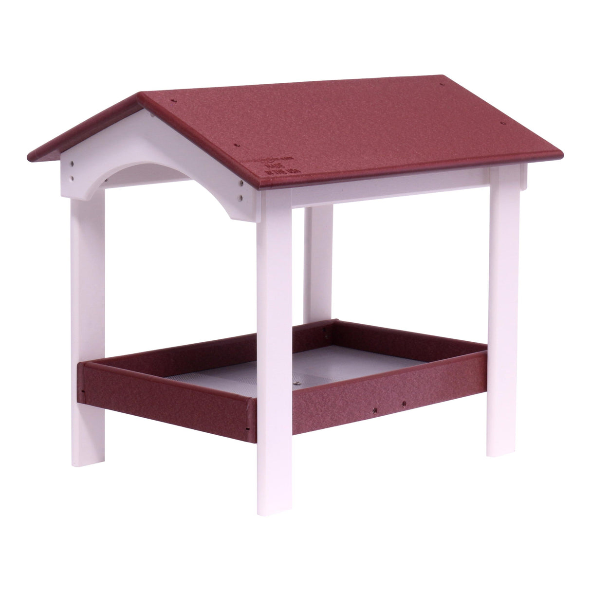Ground Bird Feeder, Deluxe Fly-Through Covered Feeder for Birds and Squirrels with Screen Mesh Tray From AmishToyBox.com