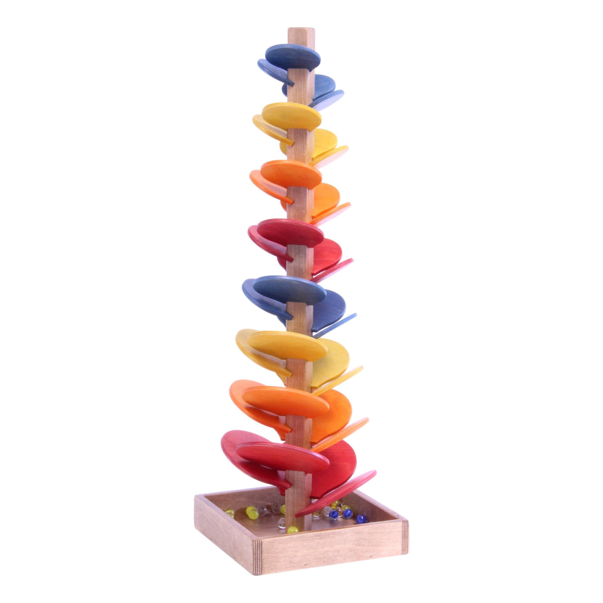 Marble Tree Wooden Toy - Child-Safe Finish - Pack of Marbles Included From AmishToyBox.com