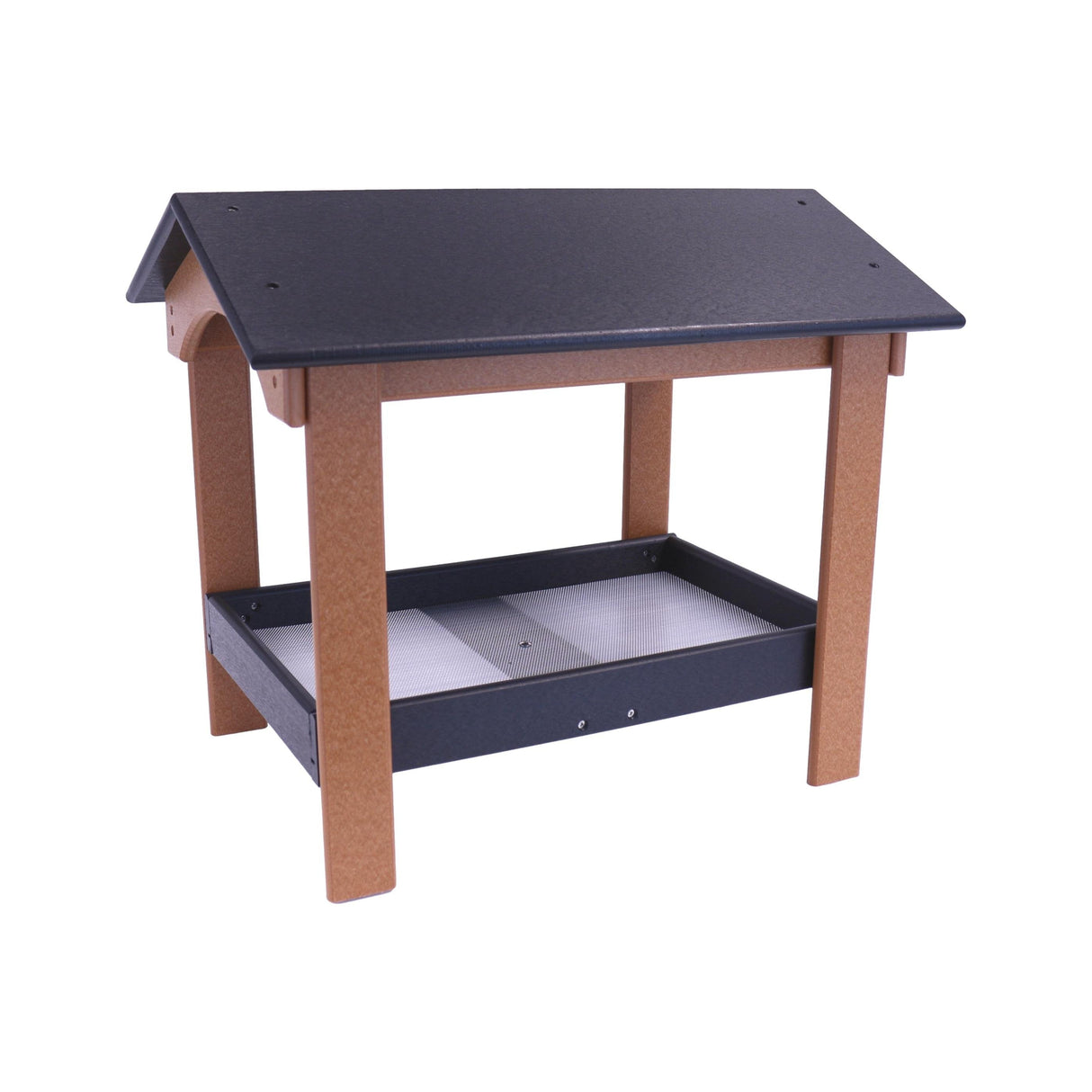Ground Bird Feeder, Deluxe Fly-Through Covered Feeder for Birds and Squirrels with Screen Mesh Tray From AmishToyBox.com