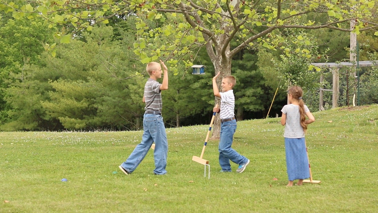 Family Tradition Croquet Set, 8-Player Wooden Croquet Game From AmishToyBox.com