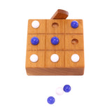 Amish-Made Wooden Travel Tic Tac Toe Game With Glass Marbles From AmishToyBox.com