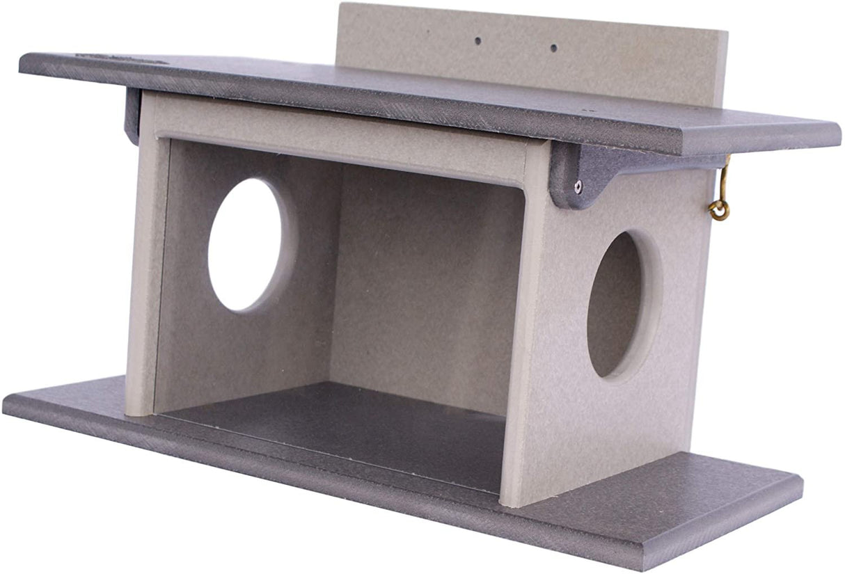 Amish-Made Squirrel Corn Feeder, Poly Lumber, Post-Mount Wildlife Feeder From AmishToyBox.com