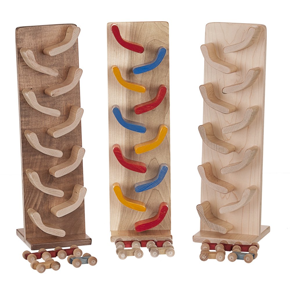 Amish-Made Mini Car Roller Wooden Toy, Pack of Cars Included From AmishToyBox.com