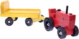 Amish-Made Wooden Toy Tractor and Wagon Set with Hay Bales From AmishToyBox.com
