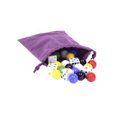 Bag of 24 Glass Marbles (16mm) and 6 Dice for Aggravation Game From AmishToyBox.com