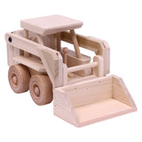 Amish-Made Wooden Skidloader Toy, Skid Steer with Movable Bucket From AmishToyBox.com