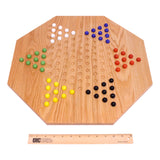 Hand-Painted Oak Wooden Chinese Checkers Board Game, 19" Wide From AmishToyBox.com