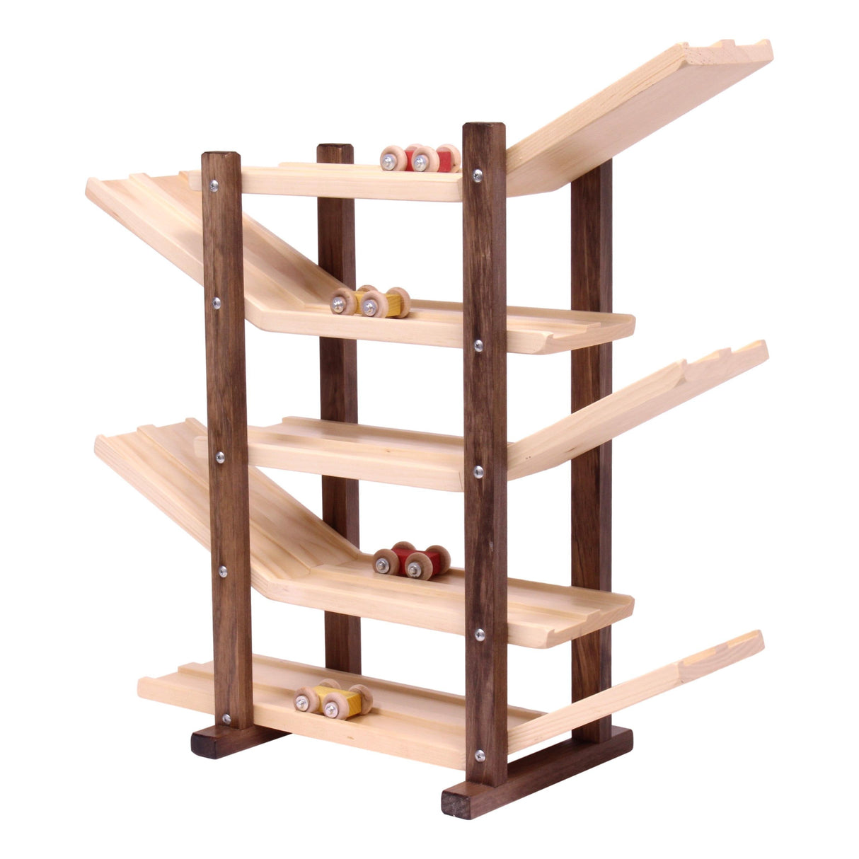 Amish-Made Wooden Double Car Roller Racetrack Toy From AmishToyBox.com