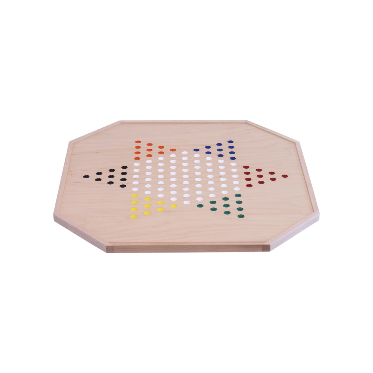 Aggravation and Chinese Checkers Combo Game Board Set - 25" Wide - Maple Wood - with Large 1" Marbles and Dice From AmishToyBox.com