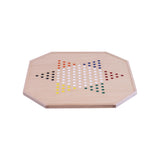 Aggravation and Chinese Checkers Combo Game Board Set - 25" Wide - Maple Wood - with Large 1" Marbles and Dice From AmishToyBox.com