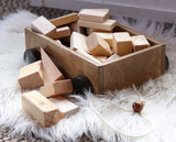 Amish-Made Wooden Toddler Pull Wagon Toy with Wood Building Blocks From AmishToyBox.com