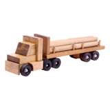 Amish-Made Wooden Log Semi Truck Toy, With Removable Logs From AmishToyBox.com