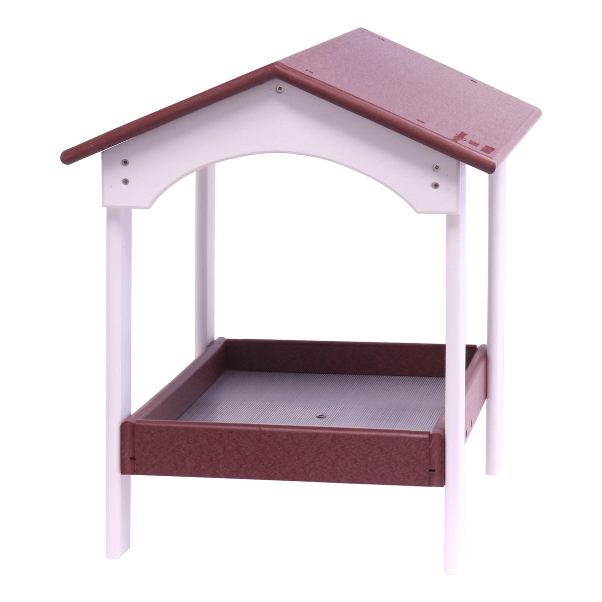 Ground Bird Feeder, Deluxe Fly-Through Covered Feeder for Birds and Squirrels with Screen Mesh Tray From AmishToyBox.com