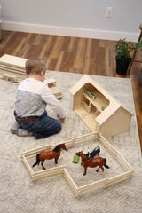 Wooden Folding Corral Fence Toy, Amish-Made, Unfinished Wood From AmishToyBox.com