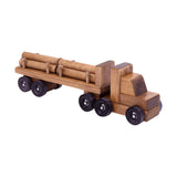 Amish-Made Wooden Log Semi Truck Toy, With Removable Logs From AmishToyBox.com