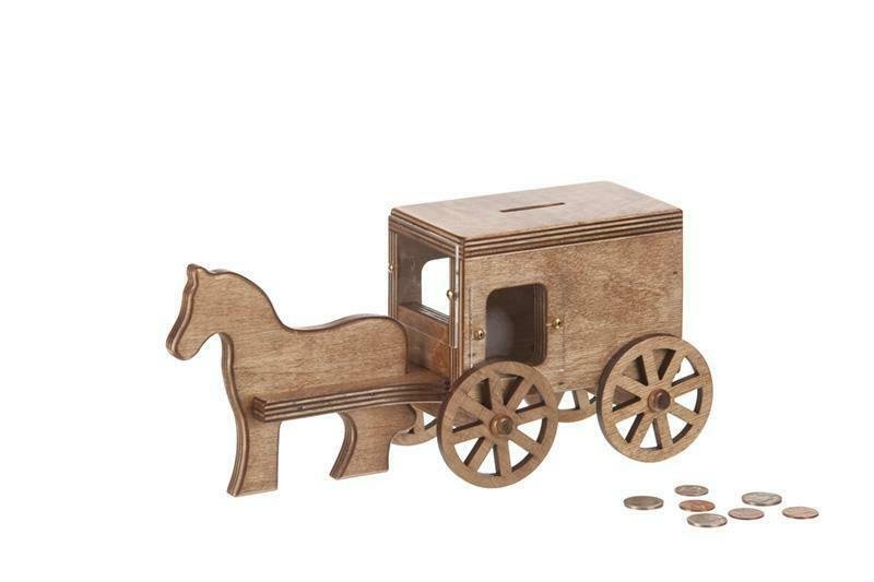 Amish-Made Wooden Horse & Buggy Penny Piggy Bank From AmishToyBox.com