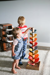 Marble Tree Wooden Toy - Child-Safe Finish - Pack of Marbles Included From AmishToyBox.com