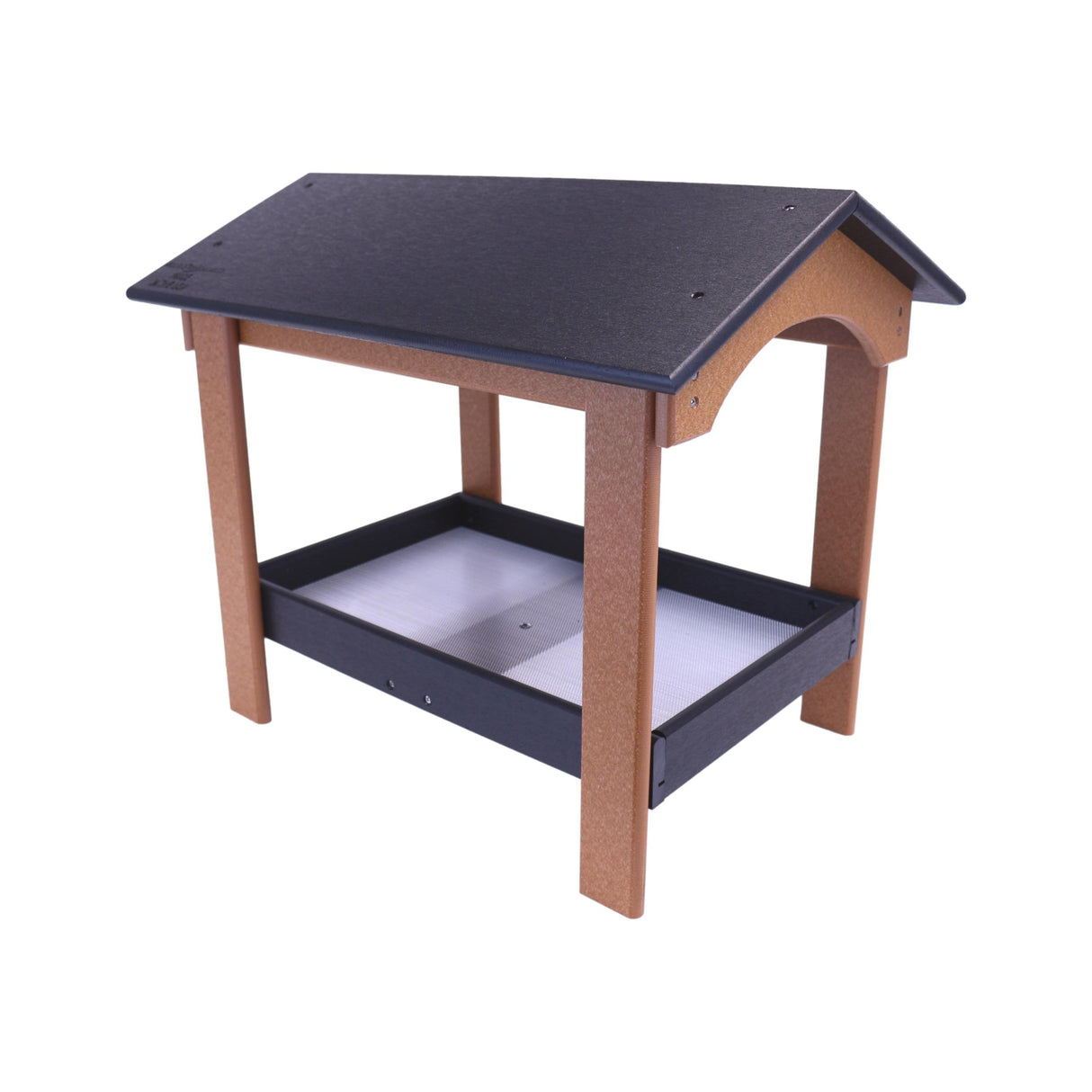 Ground Bird Feeder, Deluxe Fly-Through Covered Feeder for Birds and Squirrels with Screen Mesh Tray From AmishToyBox.com