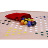 Aggravation and Chinese Checkers Combo Game Board Set - 25" Wide - Maple Wood - with Large 1" Marbles and Dice From AmishToyBox.com