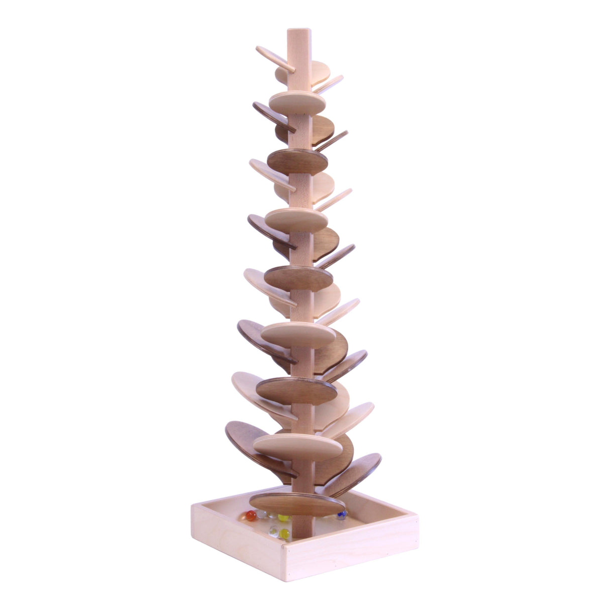 Marble Tree Wooden Toy - Child-Safe Finish - Pack of Marbles Included From AmishToyBox.com