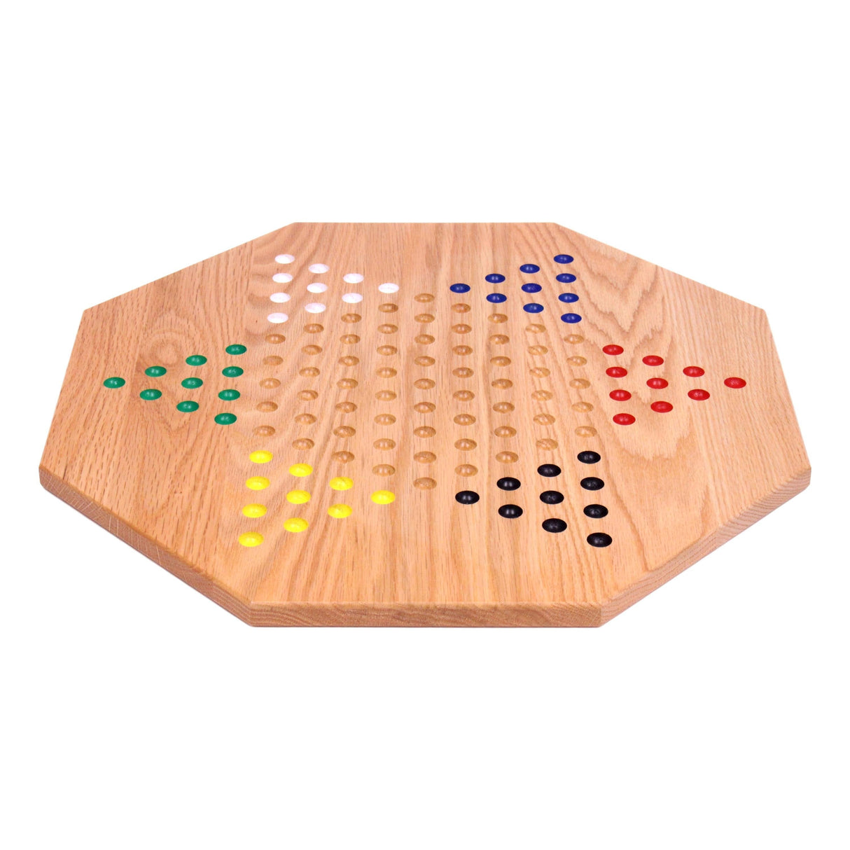 Hand-Painted Oak Wooden Chinese Checkers Board Game, 19" Wide From AmishToyBox.com