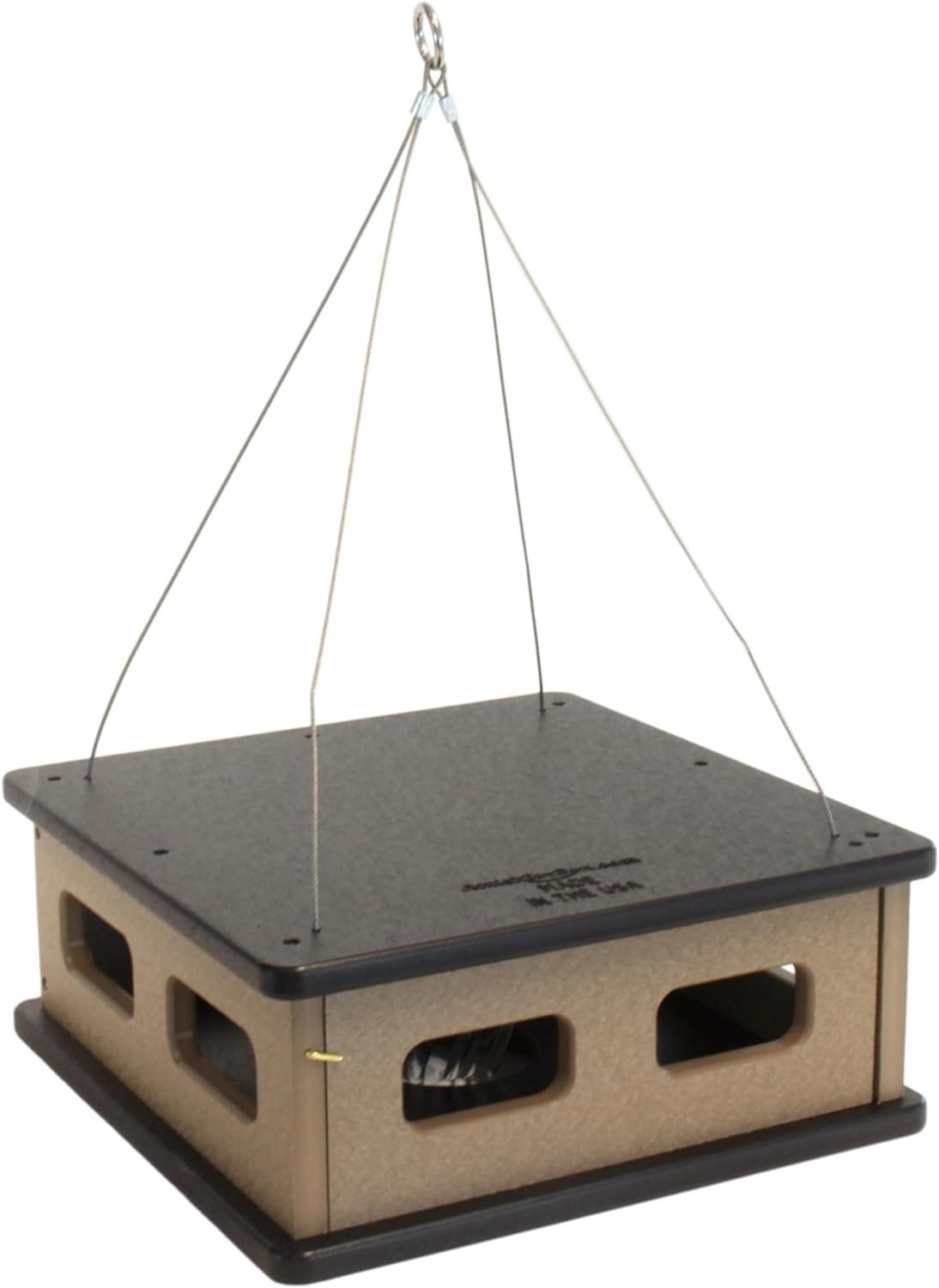 Bluebird Feeder - Hanging Block House Mealworm Feeder for Bluebirds - Amish-Made with Poly Lumber From AmishToyBox.com