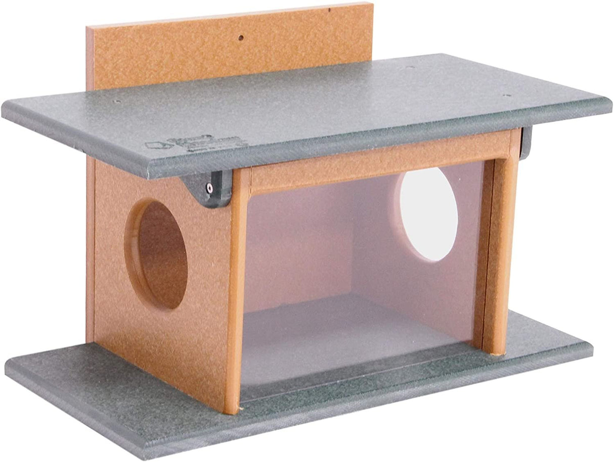 Amish-Made Squirrel Corn Feeder, Poly Lumber, Post-Mount Wildlife Feeder From AmishToyBox.com