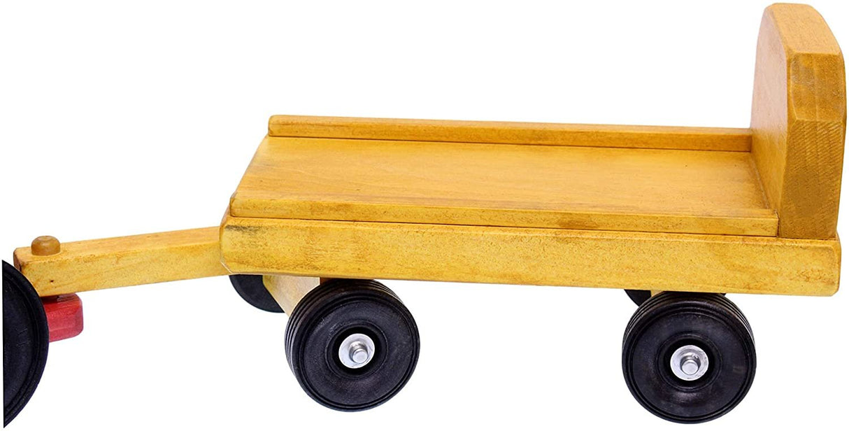 Amish-Made Wooden Toy Tractor and Wagon Set with Hay Bales From AmishToyBox.com