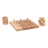 Wooden Tic Tac Toe Game With 8 Wooden X and O Game Pieces, Amish Made From AmishToyBox.com