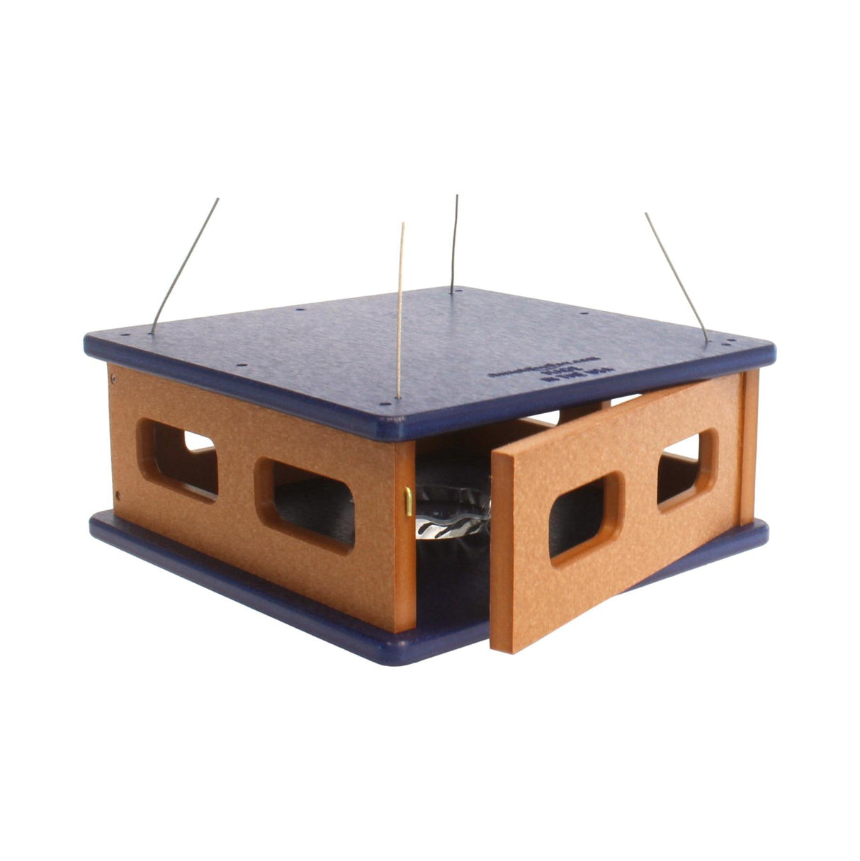 Bluebird Feeder - Hanging Block House Mealworm Feeder for Bluebirds - Amish-Made with Poly Lumber From AmishToyBox.com