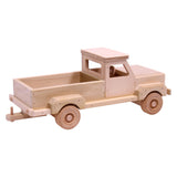 Amish-Made Wooden Pickup Truck Toy, Unfinished Wood From AmishToyBox.com