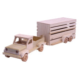 Amish-Made Wooden Pickup & Horse Trailer Toy Set, Unfinished From AmishToyBox.com