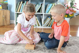 Amish-Made Wooden Travel Tic Tac Toe Game With Glass Marbles From AmishToyBox.com