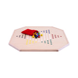 Aggravation and Chinese Checkers Combo Game Board Set - 25" Wide - Maple Wood - with Large 1" Marbles and Dice From AmishToyBox.com