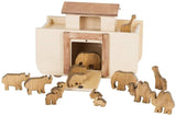 Wooden Noah's Ark Toy with 14 Toy Animals, Amish-Made From AmishToyBox.com