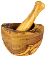 Olive Wood Rustic Mortar and Pestle from Choixe