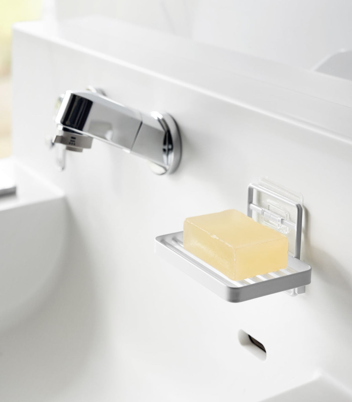 Traceless Adhesive Soap Tray - Steel from Yamazaki Home