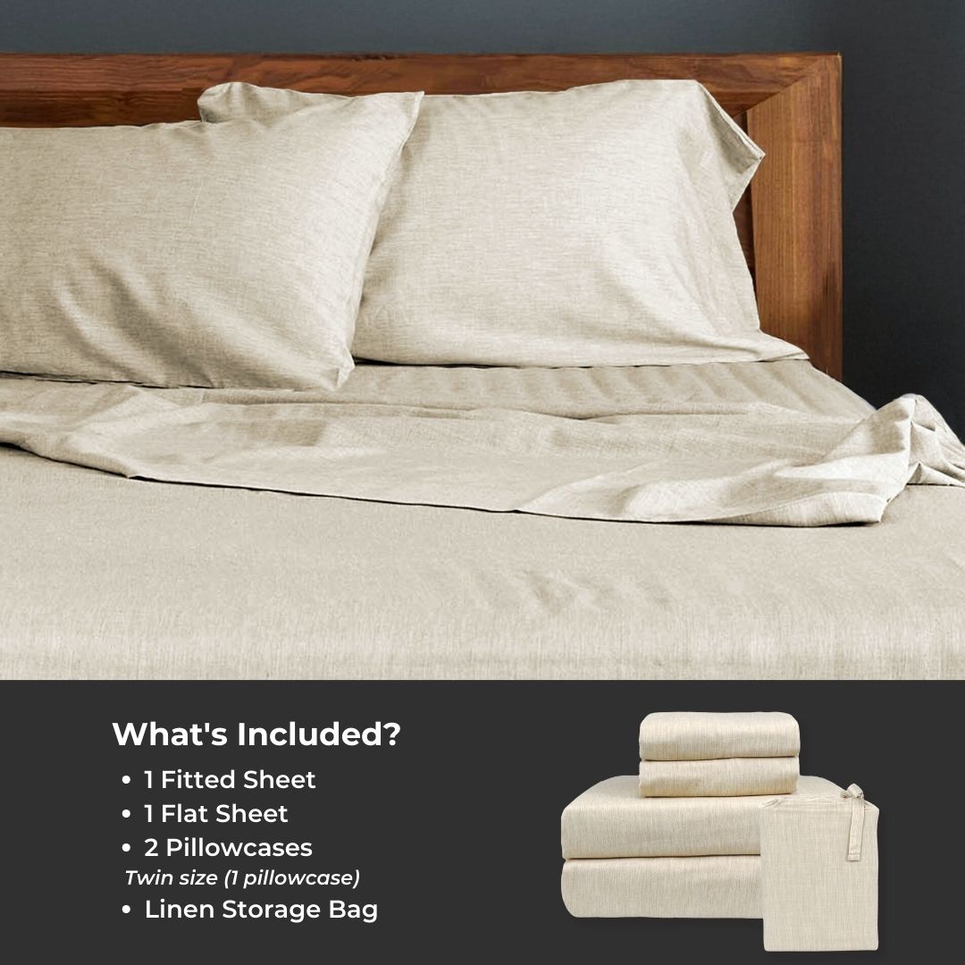Bamboo Cotton Bed Sheets - Sand from BedVoyage