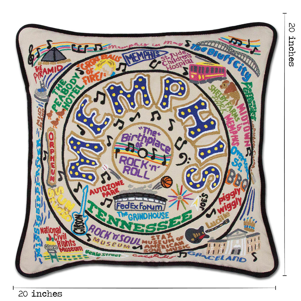 Memphis Hand-Embroidered Pillow from Quirks!