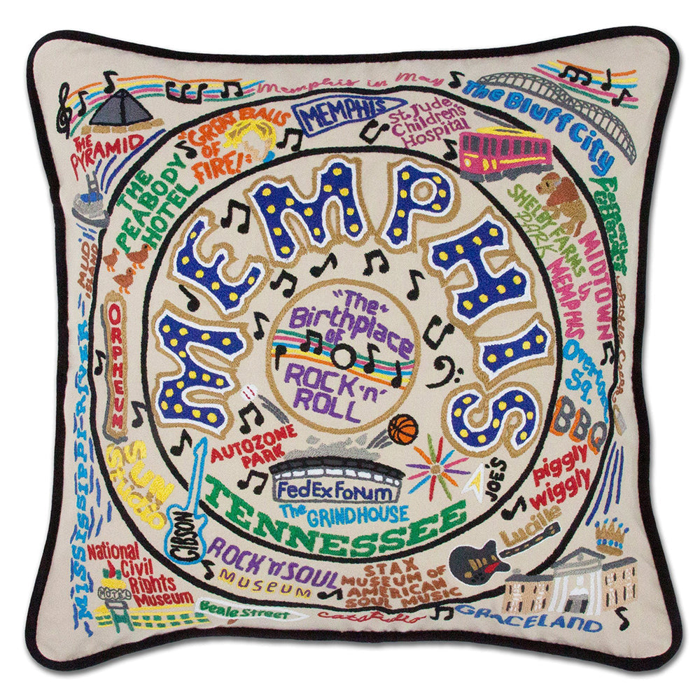 Memphis Hand-Embroidered Pillow from Quirks!