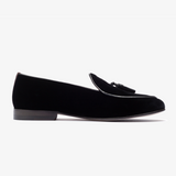 Men's Black Velvet Tassel Loafer From Del Toro Shoes