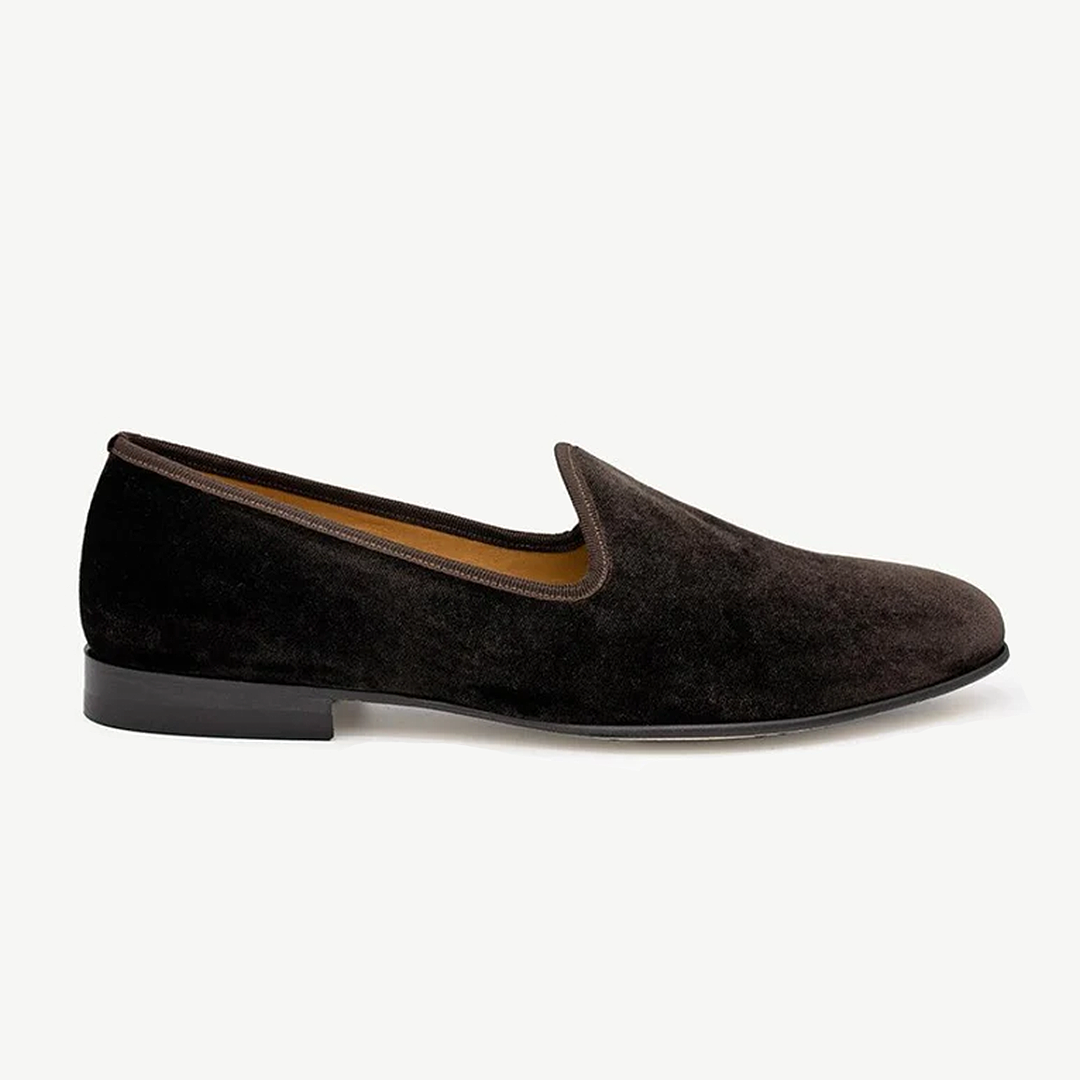 Men's Brown Velvet Slipper II from Del Toro Shoes