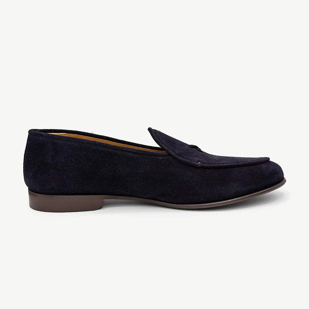 Men's Navy Suede Milano Loafer From Del Toro Shoes
