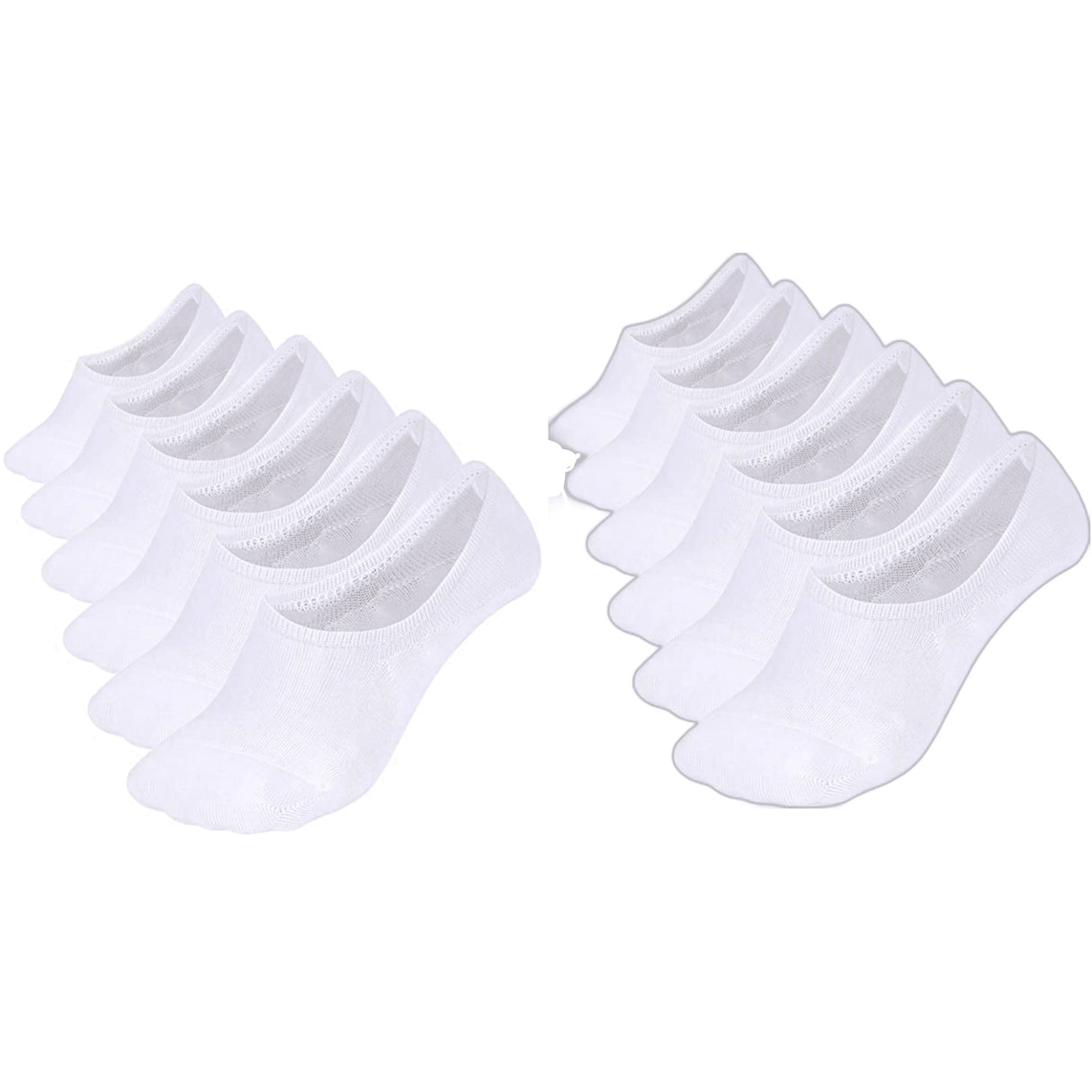 Comfort Rich Men's No Show Socks - Black, and White Cotton, Size 10-13 from PremiumBrandGoods