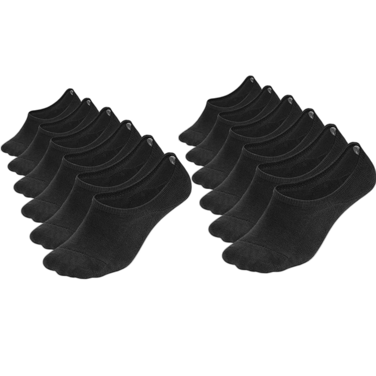Comfort Rich Men's No Show Socks - Black, and White Cotton, Size 10-13 from PremiumBrandGoods