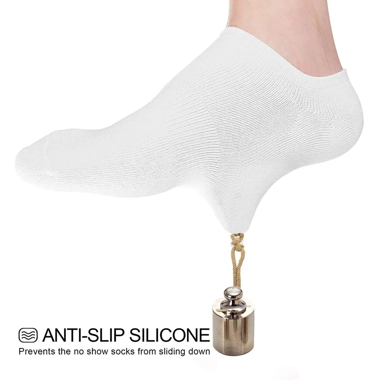 Comfort Rich Men's No Show Socks - Black, and White Cotton, Size 10-13 from PremiumBrandGoods