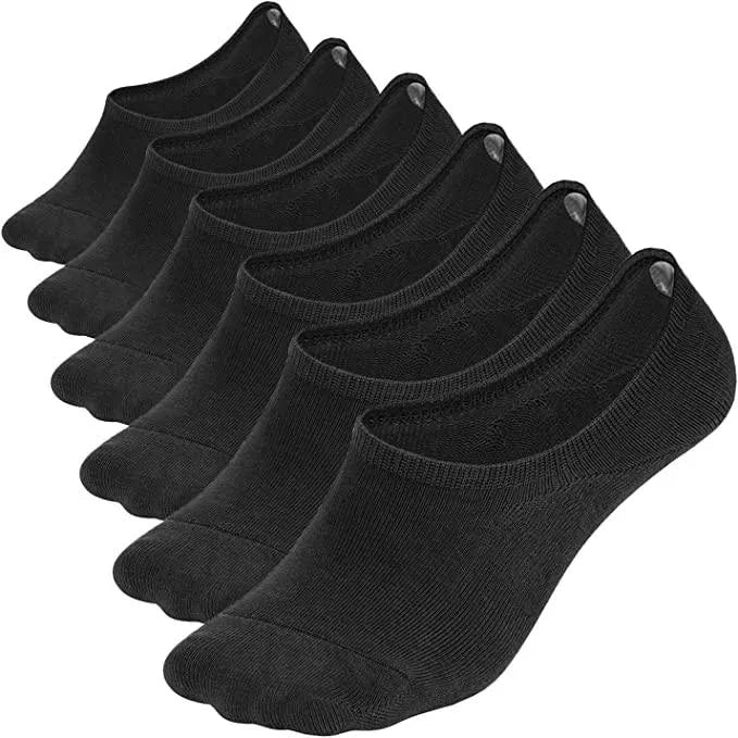 Comfort Rich Men's No Show Socks - Black, and White Cotton, Size 10-13 from PremiumBrandGoods