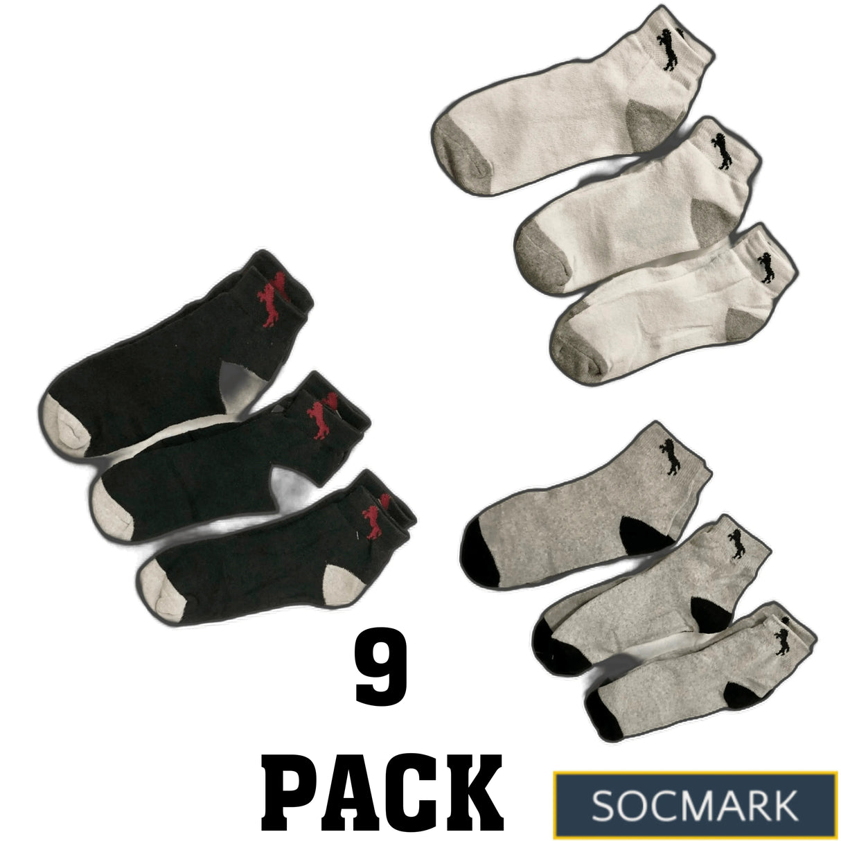 High-Quality Men's Cotton Thermal Socks 9-Pack (Sizes 9-11, 10-13) - Winter Warmth from PremiumBrandGoods